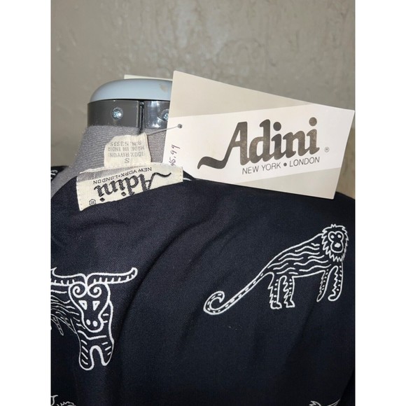 VINTAGE Adini Women's Skirt Set Animal Habitat Print Black Size S (NEW) - Picture 10 of 12